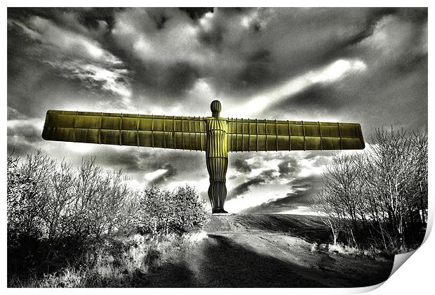 Angel of the North,Lime Print by Kevin Tate