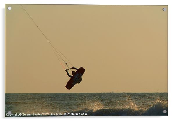 Kite Surfer Jumping Mandrem Acrylic by Serena Bowles