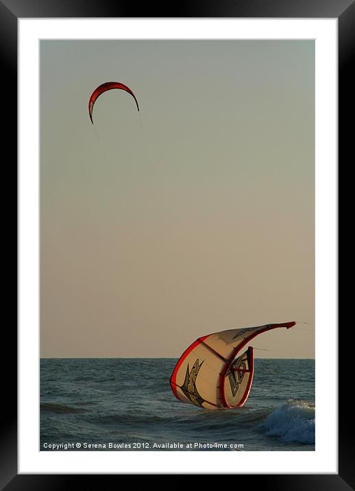 Kitesurfer Down Mandrem Framed Mounted Print by Serena Bowles