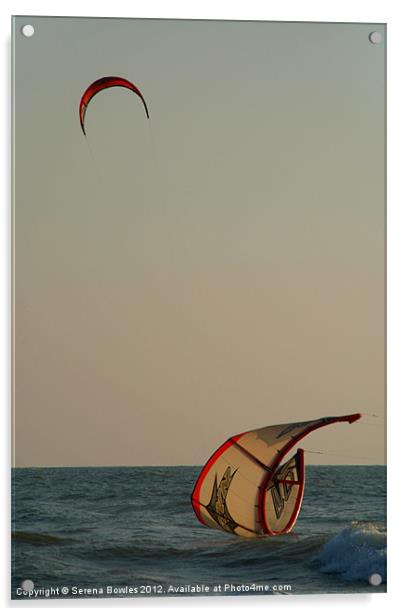 Kitesurfer Down Mandrem Acrylic by Serena Bowles