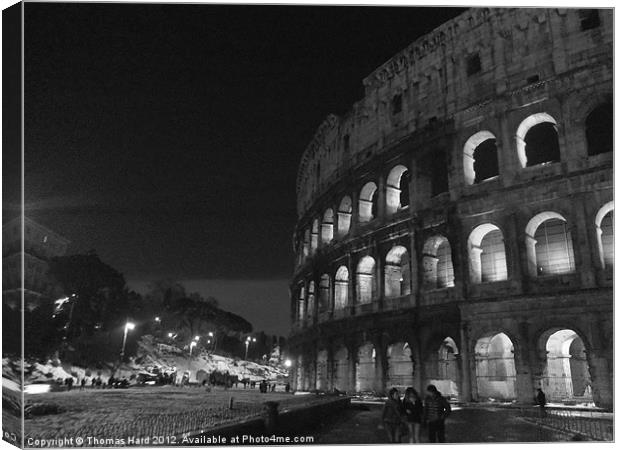 Colosseum at night Canvas Print by Tom Hard