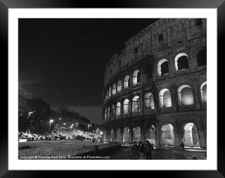 Colosseum at night Framed Mounted Print by Tom Hard