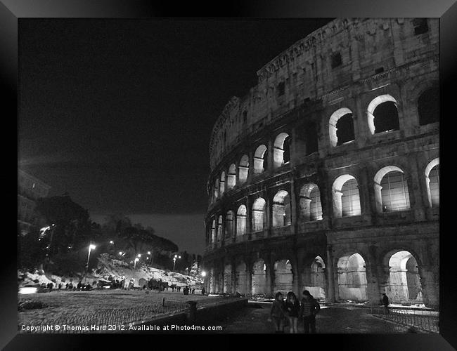 Colosseum at night Framed Print by Tom Hard