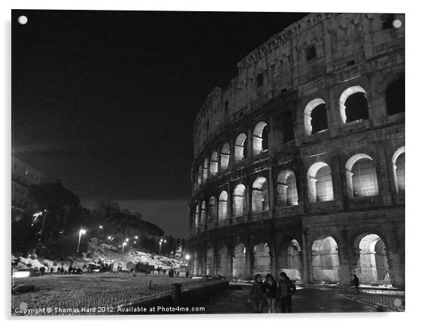 Colosseum at night Acrylic by Tom Hard