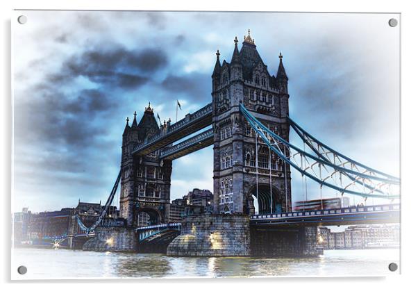 tower bridge blue HDR Acrylic by Dean Messenger