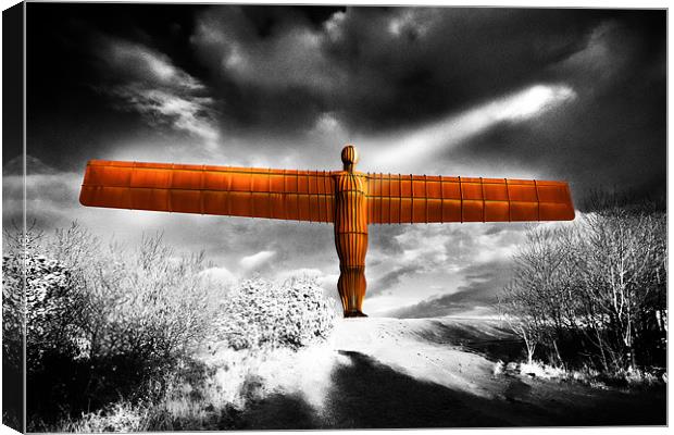 Angel of the North,highkey Canvas Print by Kevin Tate