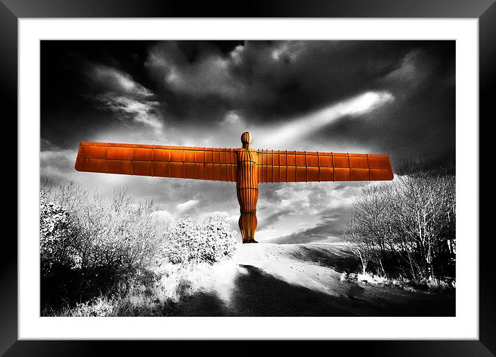 Angel of the North,highkey Framed Mounted Print by Kevin Tate