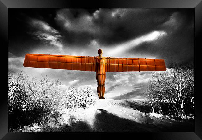 Angel of the North,highkey Framed Print by Kevin Tate