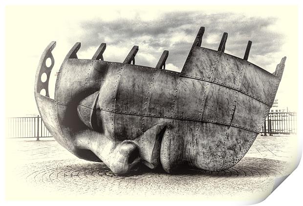Maritime Memorial Cardiff Bay toned Print by Steve Purnell