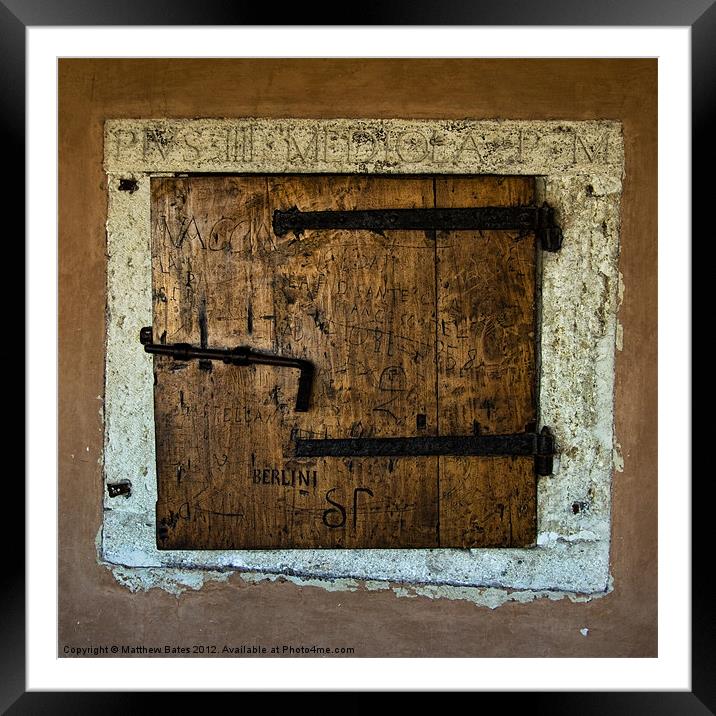 Old Wooden Hatch. Framed Mounted Print by Matthew Bates