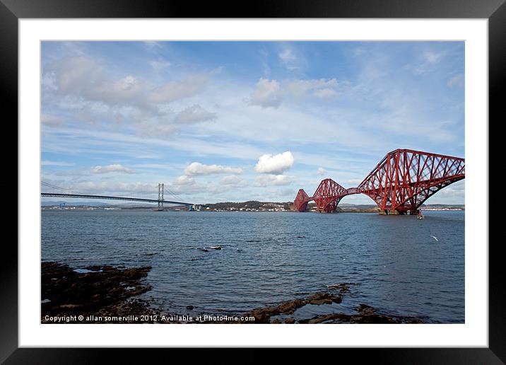 the forth bridges 2 Framed Mounted Print by allan somerville