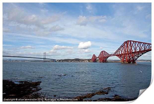 the forth bridges 2 Print by allan somerville