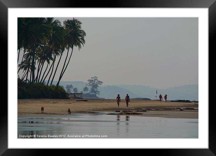 Along the Palm Lined Beach North Goa, India Framed Mounted Print by Serena Bowles