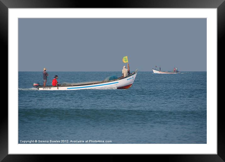 Fishing Boats North Goa Framed Mounted Print by Serena Bowles