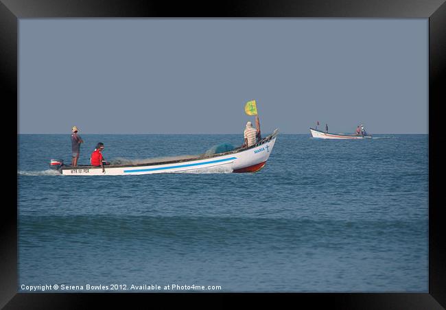 Fishing Boats North Goa Framed Print by Serena Bowles