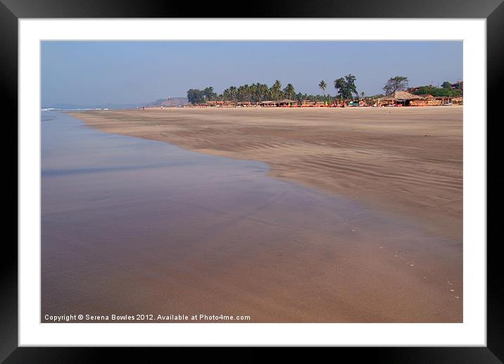 Wide Sandy Beach Mandrem, Goa, India Framed Mounted Print by Serena Bowles