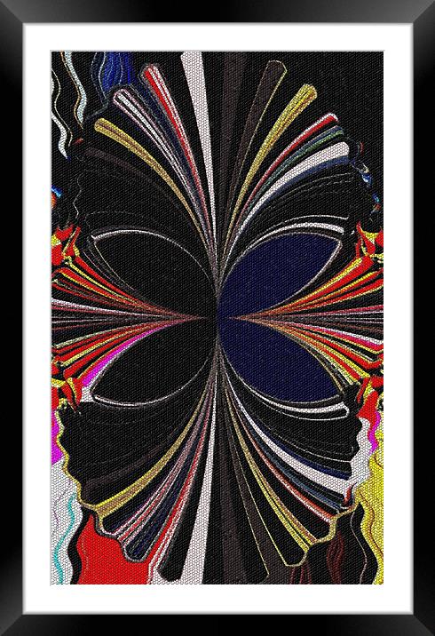 MOSSAIC ABSTRACT BUTTERFLY Framed Mounted Print by Robert Happersberg