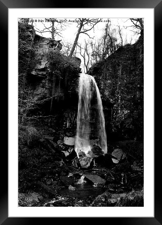 Black and white waterfall Framed Mounted Print by Dan Davidson