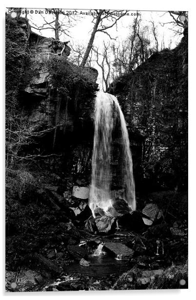 Black and white waterfall Acrylic by Dan Davidson
