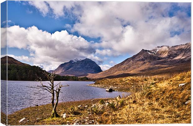 Liathach and Beinne Eighe From Loch Clair Canvas Print by Jacqi Elmslie