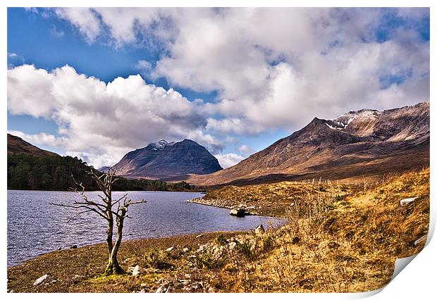 Liathach and Beinne Eighe From Loch Clair Print by Jacqi Elmslie