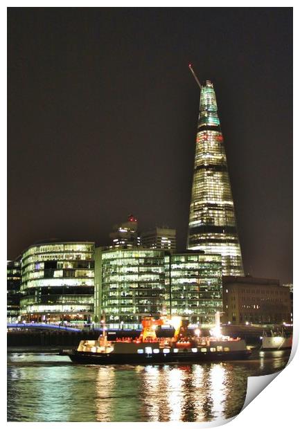 The Shard at Night. Print by Becky Dix