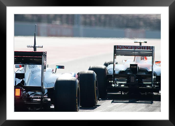 Lewis Hamilton & Nico Hulkenberg 2012 Framed Mounted Print by SEAN RAMSELL