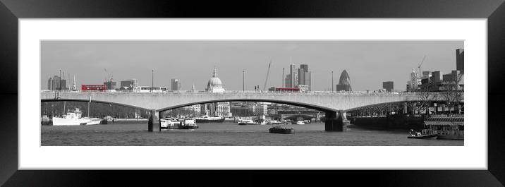 Southwark Bridge, City of London. Framed Mounted Print by Becky Dix