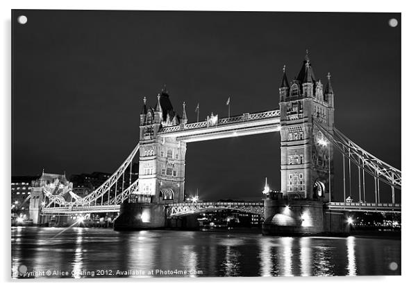Tower Bridge Acrylic by Alice Gosling