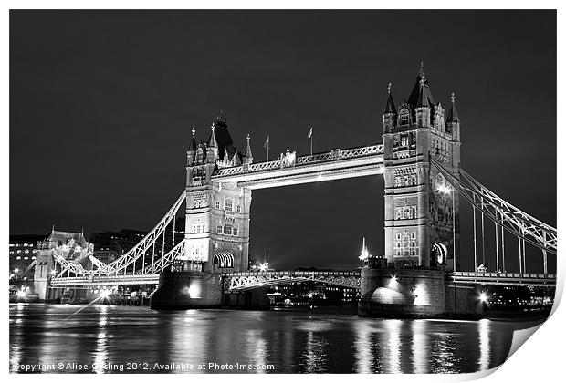 Tower Bridge Print by Alice Gosling