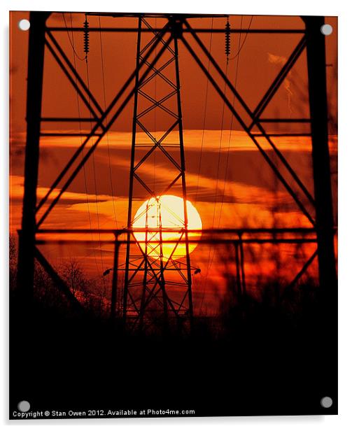 Dawn Through Pylons Acrylic by Stan Owen