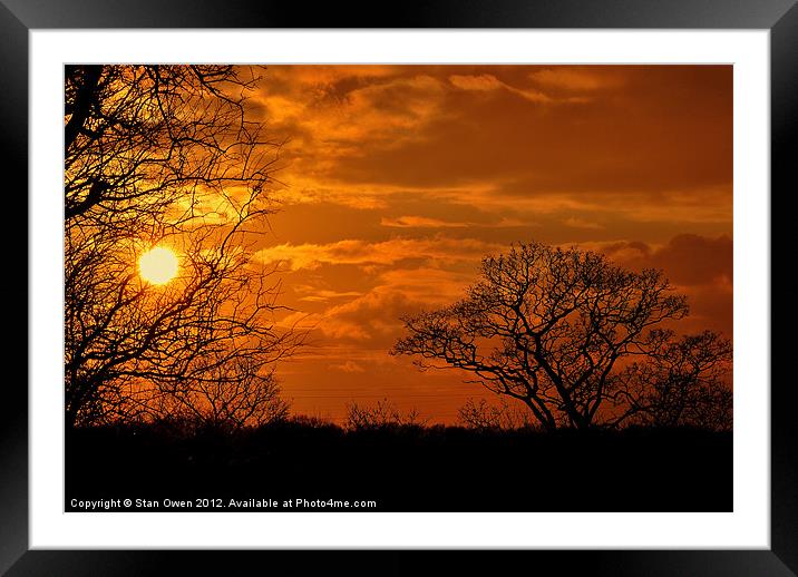 Sunset. Framed Mounted Print by Stan Owen