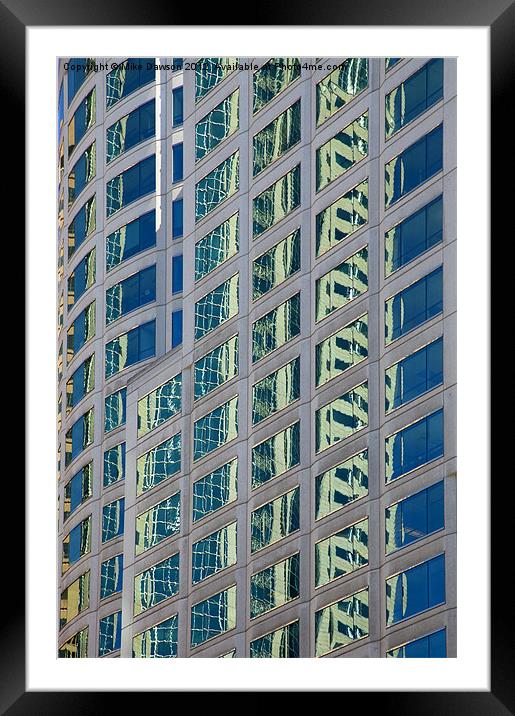 Downtown Reflections Framed Mounted Print by Mike Dawson