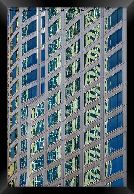 Downtown Reflections Framed Print by Mike Dawson