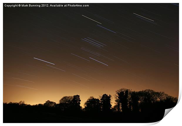 Star trails at night Print by Mark Bunning