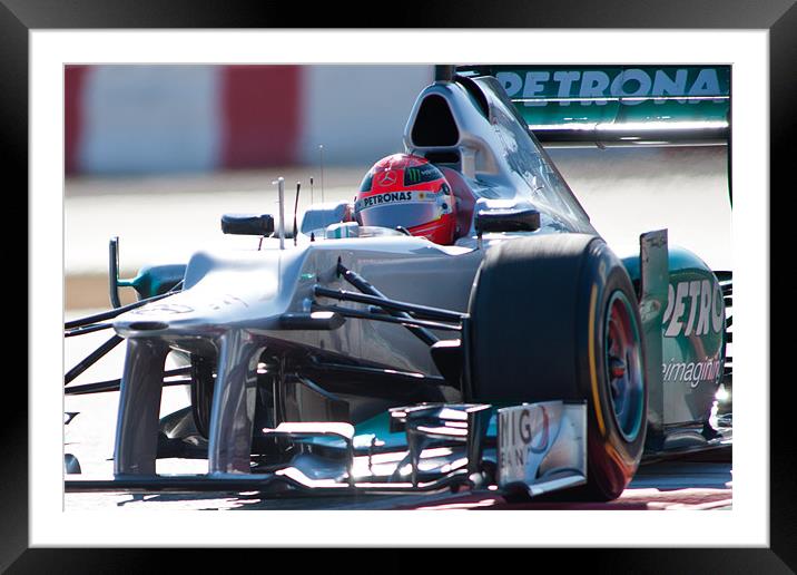 Michael Schumacher 2012 Mercedes AMG Framed Mounted Print by SEAN RAMSELL