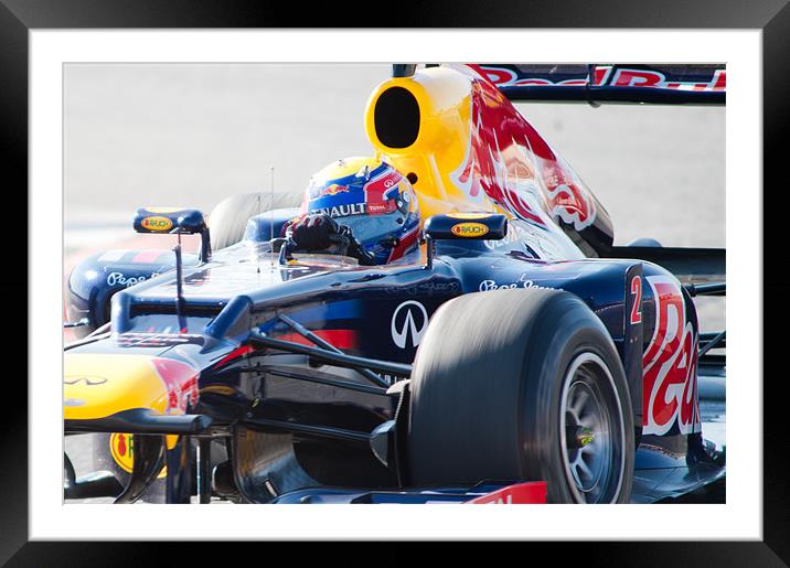 Mark Webber - Redbull 2012 - Spain Framed Mounted Print by SEAN RAMSELL