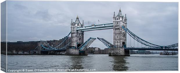 Tower Bridge Open Canvas Print by Dawn O'Connor