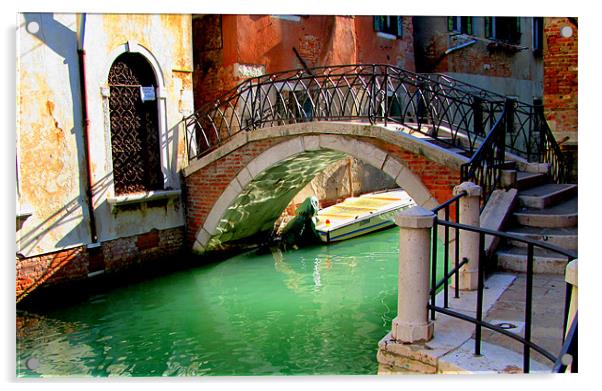 Bridge in Venice Acrylic by barbara walsh