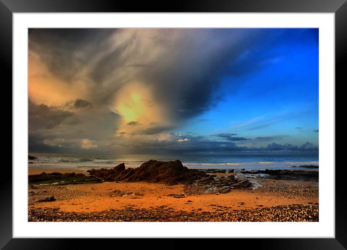 Stormy Cove Framed Mounted Print by Andrew Driver