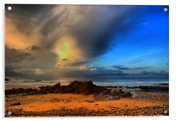 Stormy Cove Acrylic by Andrew Driver