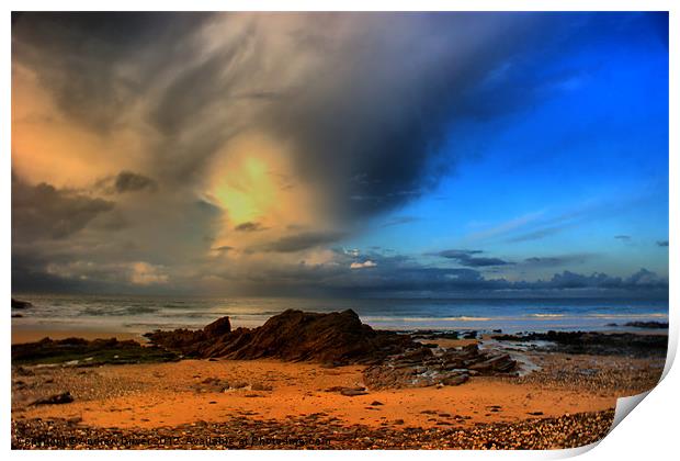 Stormy Cove Print by Andrew Driver
