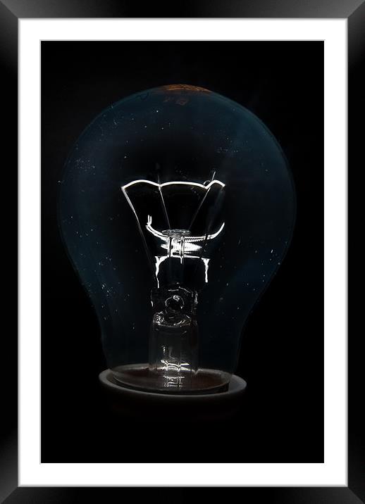 Lightbulb Framed Mounted Print by Sean Needham