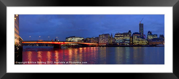 London Bridge at Dusk Framed Mounted Print by Alice Gosling