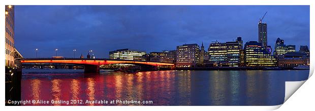 London Bridge at Dusk Print by Alice Gosling