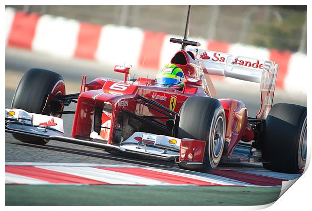 Felipe Massa - Spain 2012 - Ferrari Print by SEAN RAMSELL