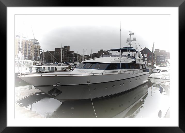 St Katherines dock Yacht Framed Mounted Print by Dean Messenger