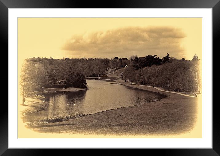 Painshill Lake Framed Mounted Print by Dean Messenger
