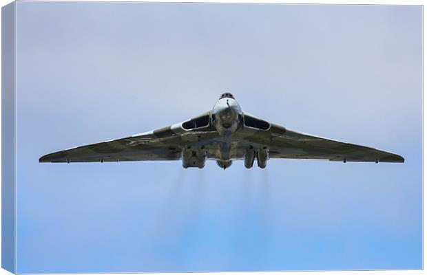 Vulcan Bomber XH558 Head On Canvas Print by Oxon Images
