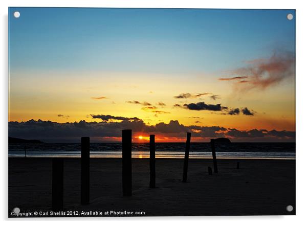 Sunset beach Acrylic by Carl Shellis